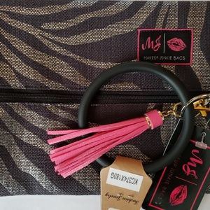 BNWT Silver Zebra Makeup Junkie Small Bag